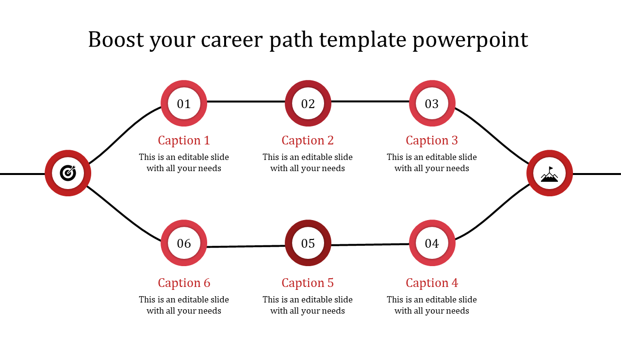 career path template powerpoint-red